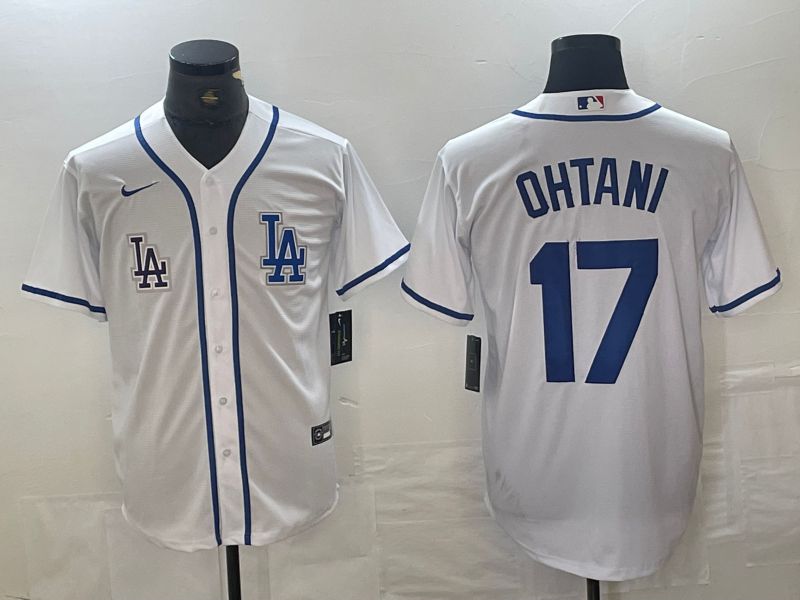 Men Los Angeles Dodgers 17 Ohtani White Second generation joint name Nike 2024 MLB Jersey style 2
